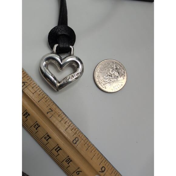 Brighton Contempo Heart Key Fob black leather strap silvertone heart - Picture 5 of 5